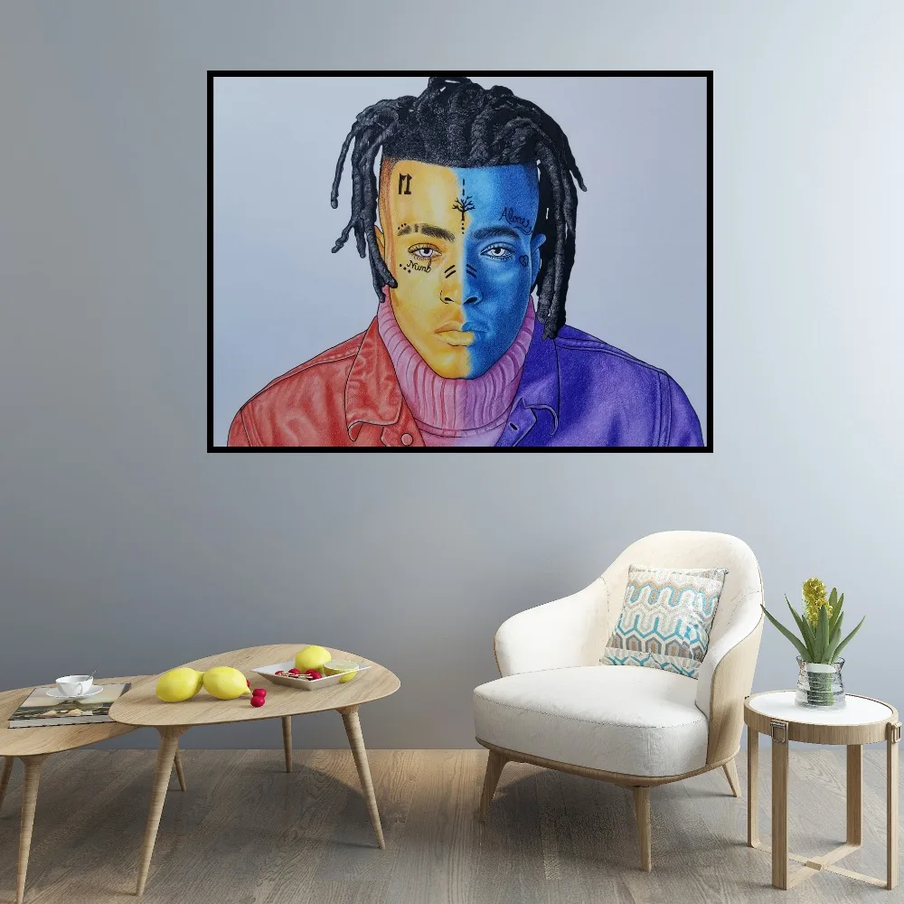 Абстрактная Картина на холсте XXXtentacion Rap Music Singer Rapper Star Wall Art Многоцветная с