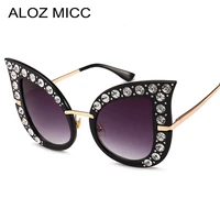 aloz micc luxury crystal cat eye sunglasses women brand design retro oversize women sunglasses diamond eyeglasses uv400 q565