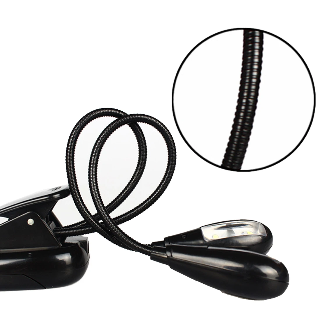 Регулируемый светильник для книги USB 2 светодиода перезаряжаемый мини на клипсе