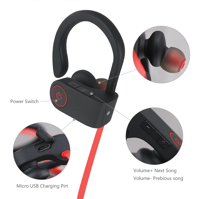 Новое поступление bluetooth наушники niub5 U8 Спорт Бег IPX4 Водонепроницаемый гарнитура