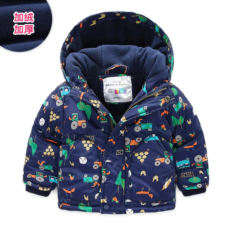 

Boys Coat 2021 Cold Winter 2-7 8 9 10 Years Wadded Cotton Padded Thickening Plus Velet Kids Baby Boys Hooded Cartoon Car Jacket