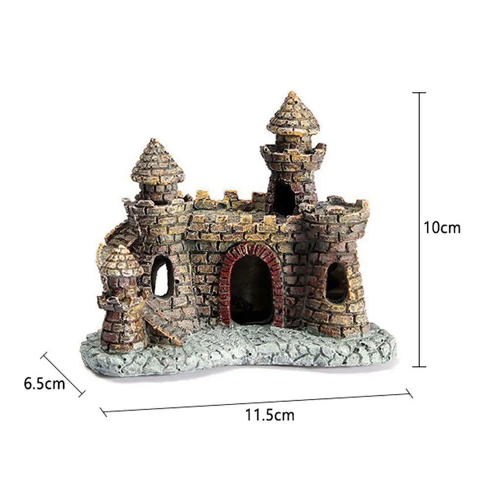 Artificial House Castle Hill Fish Tank Decorative Ornament Aquarium Landscape Ornaments Crafts Aquatic Decorations for | Дом и сад