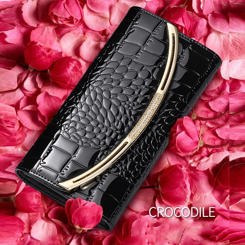 Женские бумажники Женский кошелек из яловой кожи роскошный дизайн Дамский