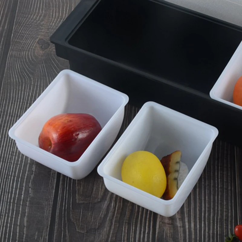 Пластиковая коробка 6 отсек черная кухонная для приправ кронштейн барный Напиток