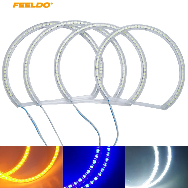 

FEELDO 4 шт./компл. автомобильные светодиодсветодиодный кольца с ореолом Angel Eyes DRL передние фары для BMW E46 NON Projector # FD-4753