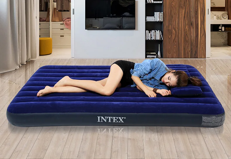 INTEX высокое качество одного человека применение 76*191*22 см удобные кемпинг надувной коврик с насосом
