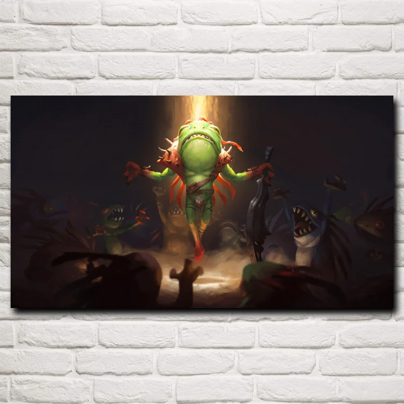 FOOCAME Murlocs Hearthstone герои WoW видео игры Искусство Шелковый плакат печать домашний Декор стены картина 11x20 16x29 20x36 дюймов