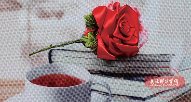 Рукоделие Набор для вышивки крестиком из ленты сделай сам Настольная Ваза