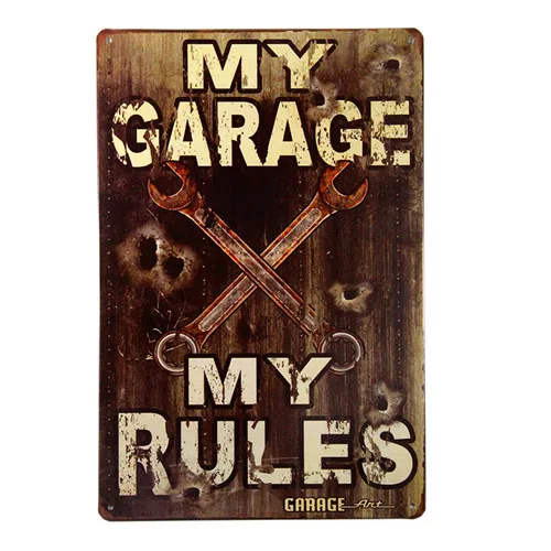 Металлический жестяной знак My Garage Rules кофейное кафе домашний декор для бара отеля
