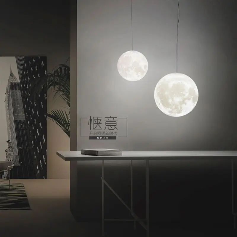 3D отпечаток кулон свет s Новинка креативная Лунная атмосфера ночник лампа для