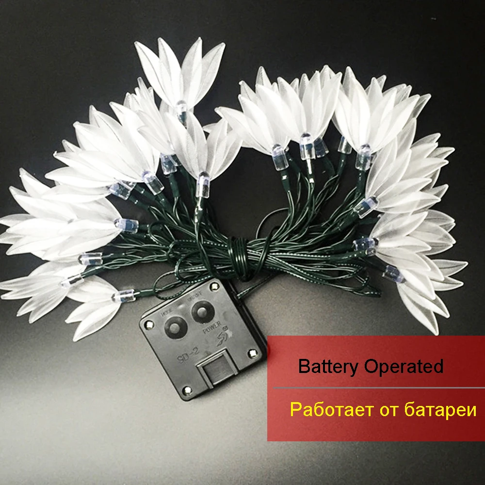 3.5/3M 10/20LEDS Holiday lights Lucky Clover Led Light string Solar/Battery Operated Xmas christmas weddingr fairy decoration DA | Лампы и