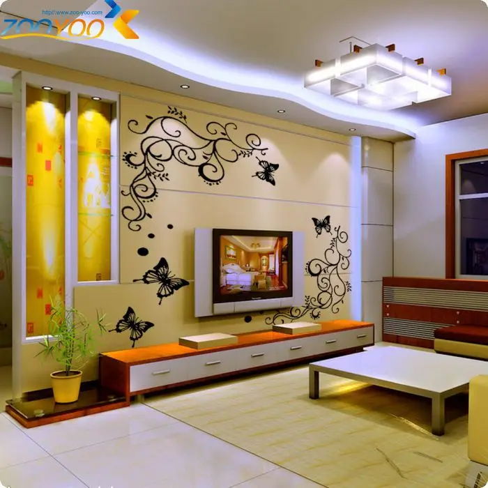 Горячая бабочка цветок Лиана настенные наклейки для гостиной домашний декор