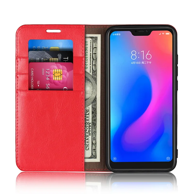 Чехол из натуральной кожи для XIAOMI REDMI 6 PRO 6A 5 PLUS S2 кошелек откидная крышка