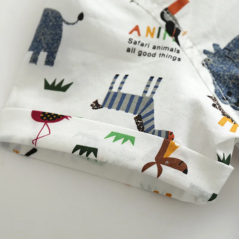 AiLe Rabbit/Детский костюм-двойка с короткими рукавами и рисунком животных Ha. Рубашка+ шорты для отдыха
