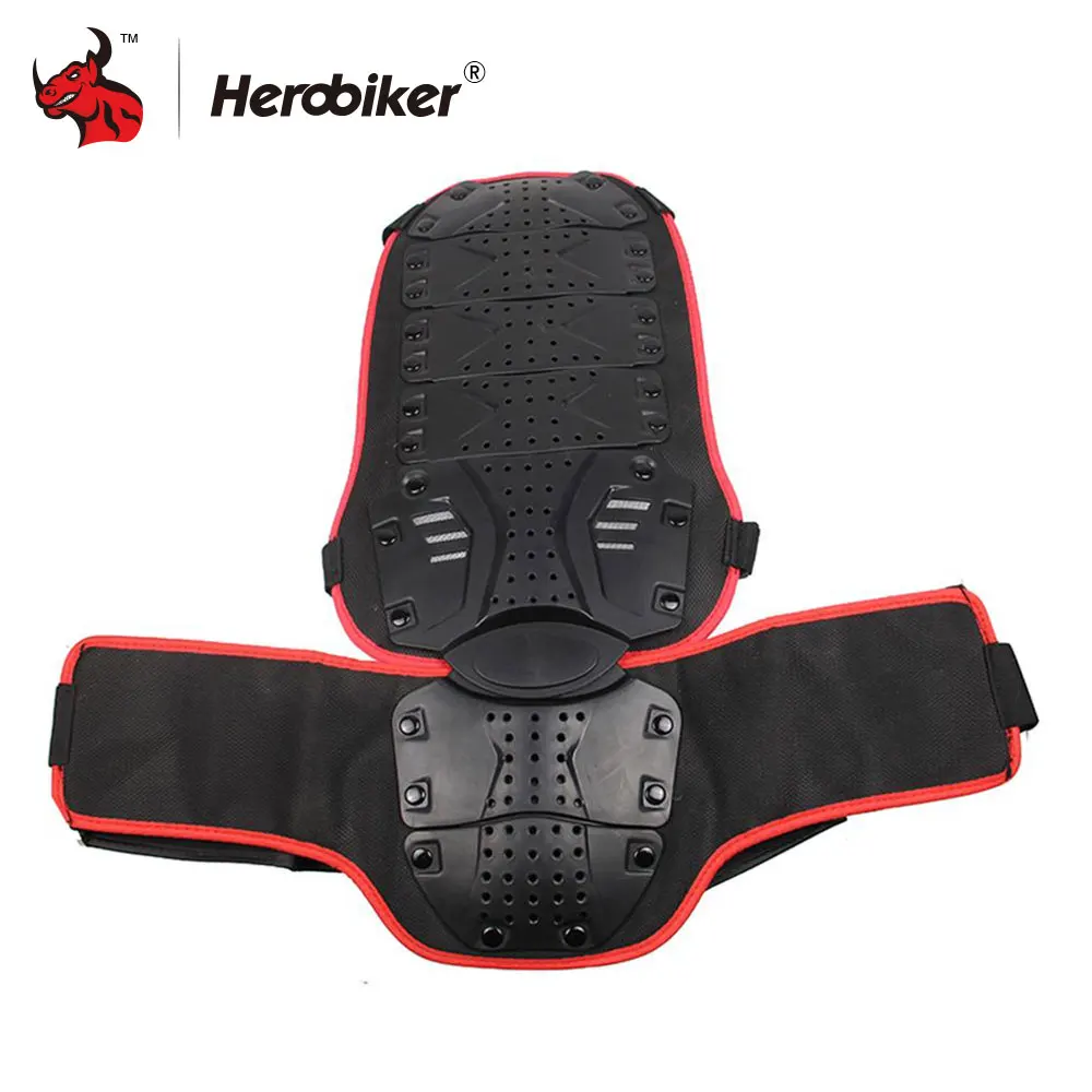 HEROBIKER, мотоциклетный бронежилет, Veste Moto hommevmoto, мотоциклетный бронежилет, задний Защитный протектор, защита для позвоночника - Цвет: Черный