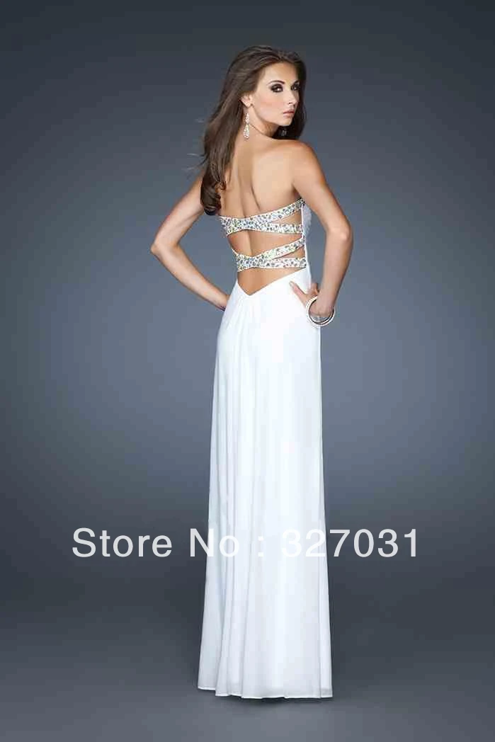 2014 New Arrival Discount Hot Sale Fashion Sheath Crystal Sweetheart Sleeveless Split Chiffon Prom/Evening Dresses | Свадьбы и