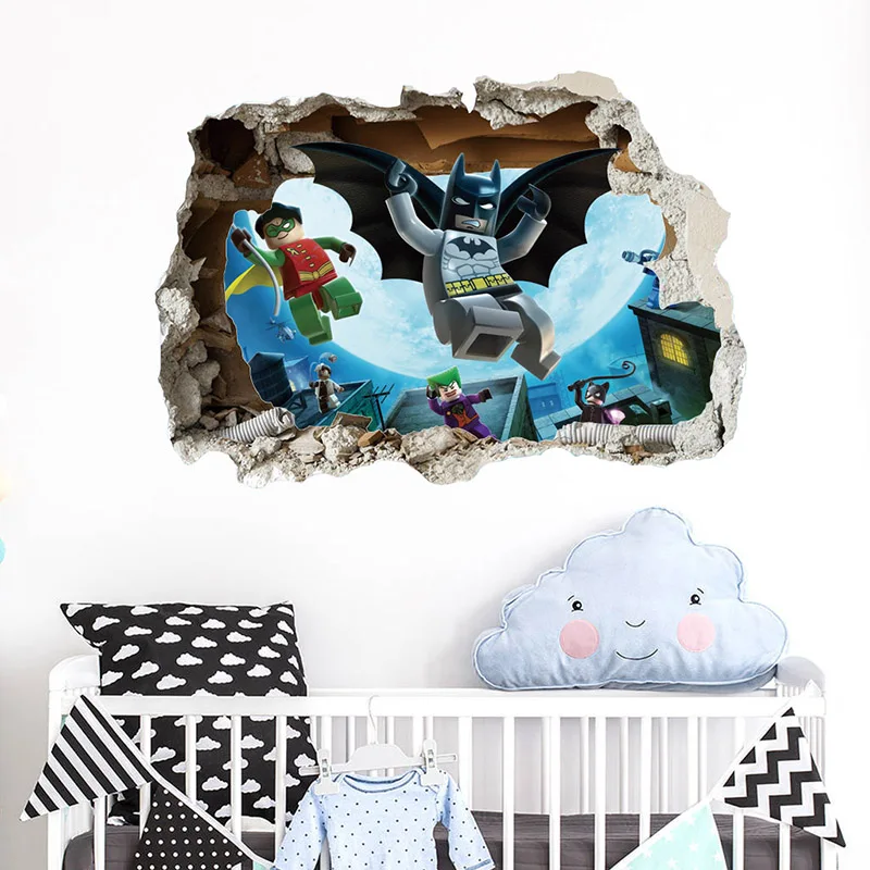 

DC Lego Batman Super Heros Wall Stickers For Nursery Kids Room Bedroom Accessories Decoration Mural Art PVC CartoonHome Decal