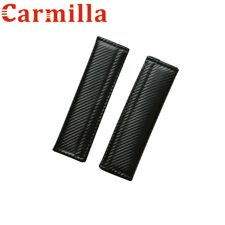 

2 шт./компл. Универсальный углеродного волокнистая поверхность дарит ощущение ремни безопасности для автомобиля ремень безопасности крышк...