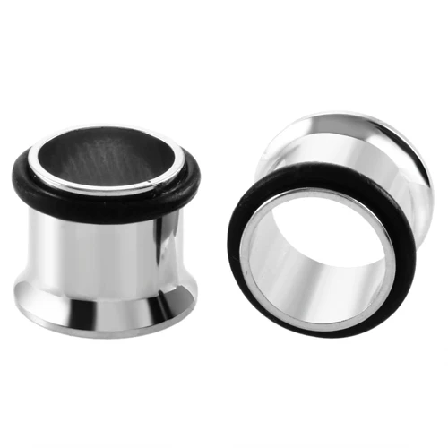 Silver 2 шт./лот из нержавеющей стали уплотнительное кольцо беруши и серьги-туннели расширитель уха пирсинг для уха манометр серьги тела ювелирные изделия-пирсинг - Окраска металла: Silver