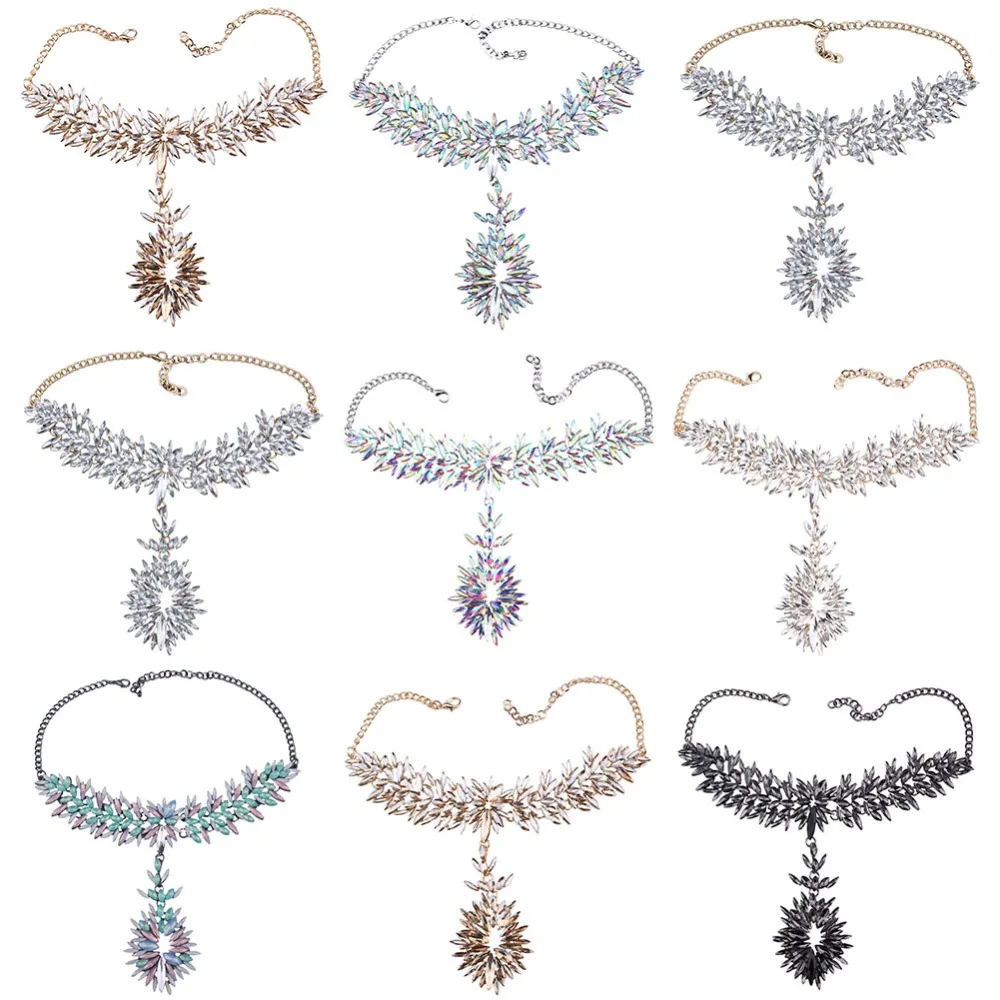 Очаровательное сексуальное роскошное ожерелье чокер в стиле бохо с кристаллами