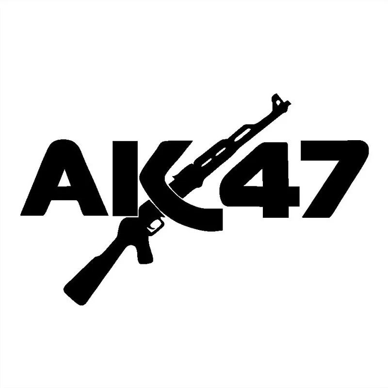 

[WZH156]AK47 Gun Car Sticker Becomes Interesting Rifle Vinyl Decals Black/Silver Motorcycle sticker