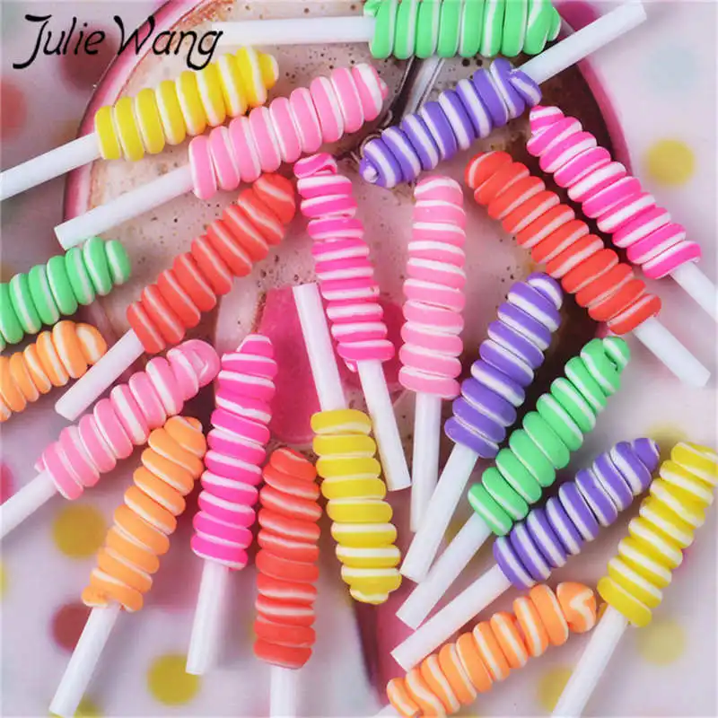 Julie Wang 10 шт. смешанные полимерные Красочные леденец искусственная еда слайм