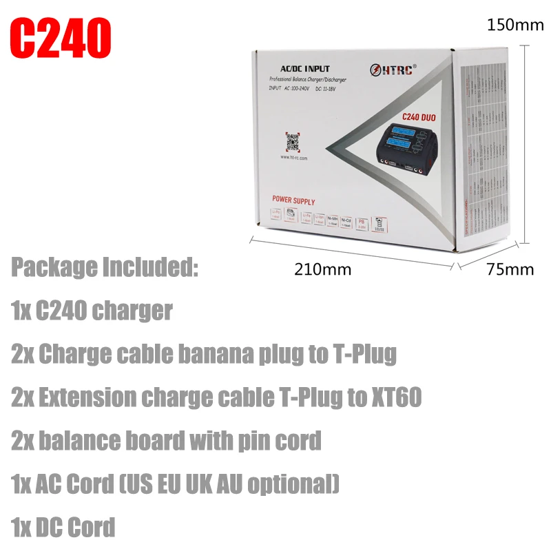 C240 DUO AC 150W DC 240W 10Ax2 двухканальный Радиоуправляемый аккумулятор зарядное