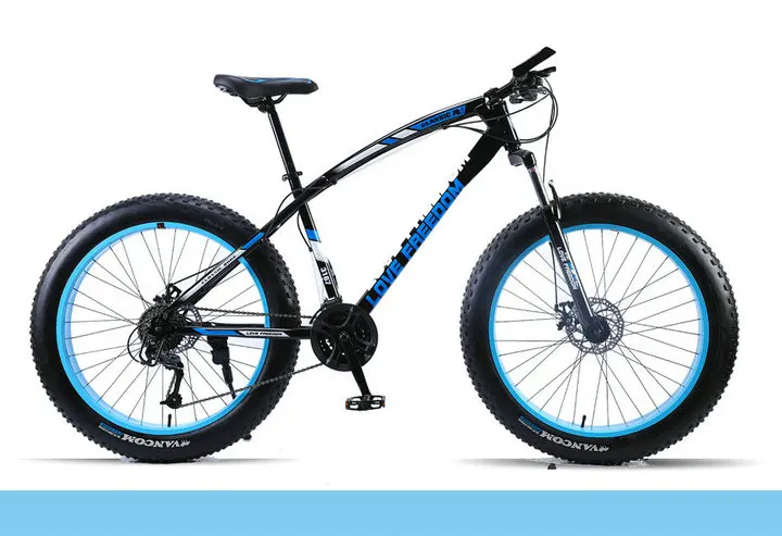 Love Freedom Bысокое качество Горный велосипед 26*4.0 Fatbike 7/21/24/27 Скорость амортизатор велосипеды жирные шины Снегоход Двойные дисковые тормоза велосипеда