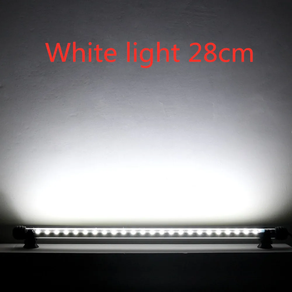 White light 28cm Штепсельная Вилка британского стандарта аквариум светодиодный светильник 18-51 см бар погружной светодиодный аквариумный светильник подводный водонепроницаемый светодиод аквариумный светильник - Цвет: White light 28cm
