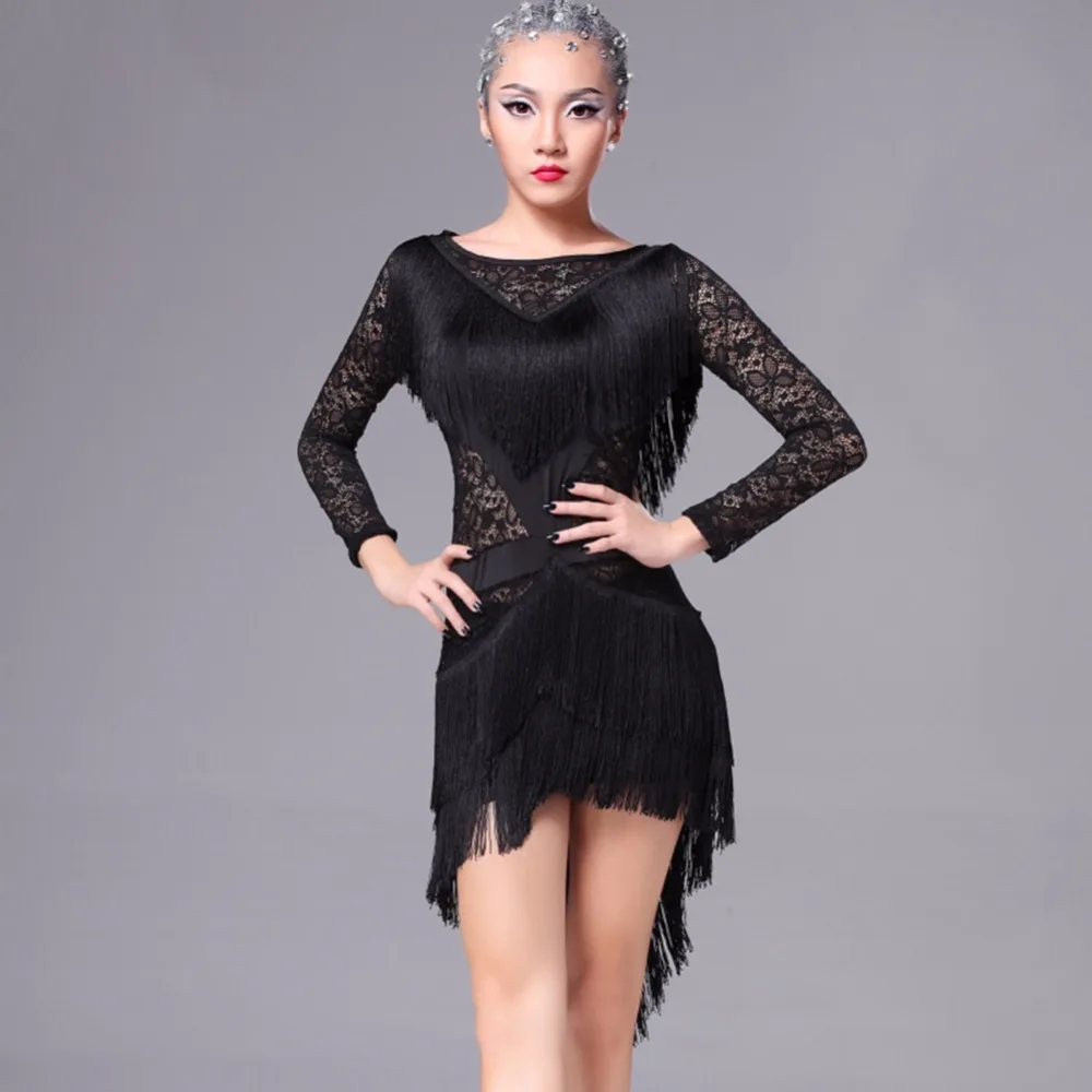 Женское платье для латиноамериканских танцев юбка розового и черного цвета с