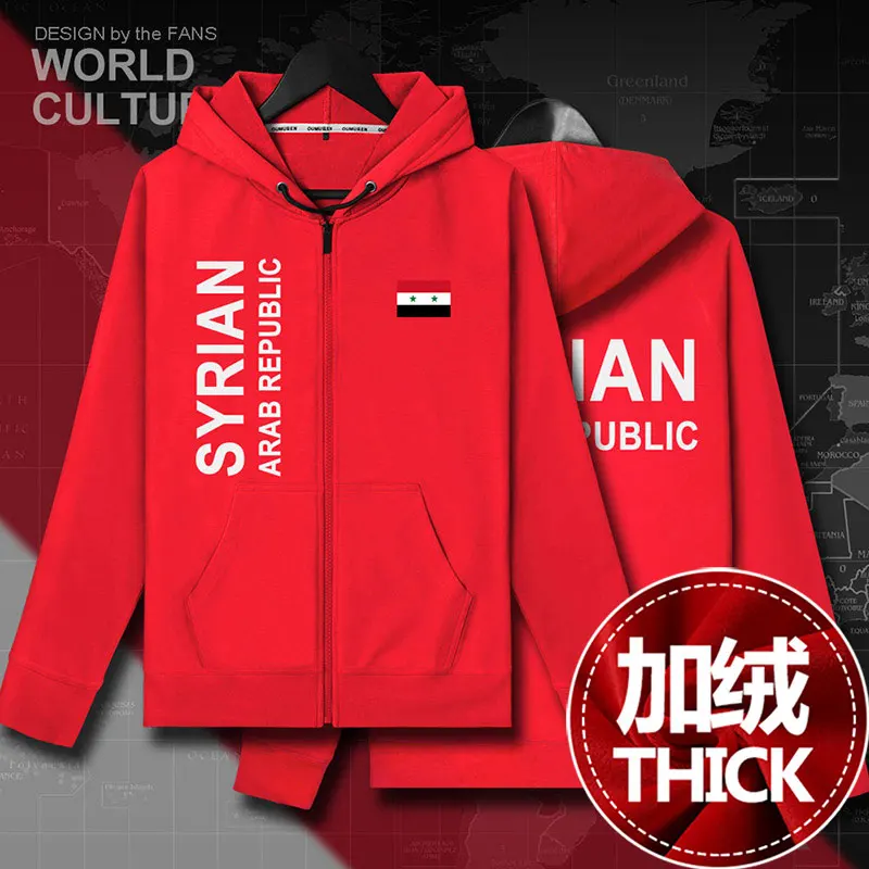 01zipper-red-thick SYR арабский мужской худи из флиса, Зимние трикотажные мужские куртки и пальто, спортивный костюм, одежда nation - Цвет: 01zipper-red-thick