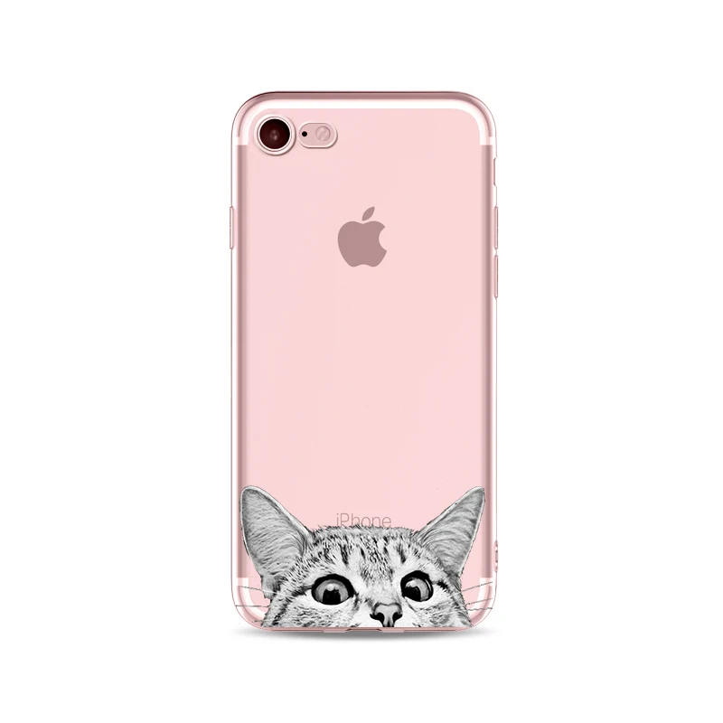 Super Cute Cartoon Cats Dogs Golden Retriever BULLDOG Phone Cases For iPhone 7/8 7/8plus Case Soft TPU Gel Flexible Skin Cover | Мобильные