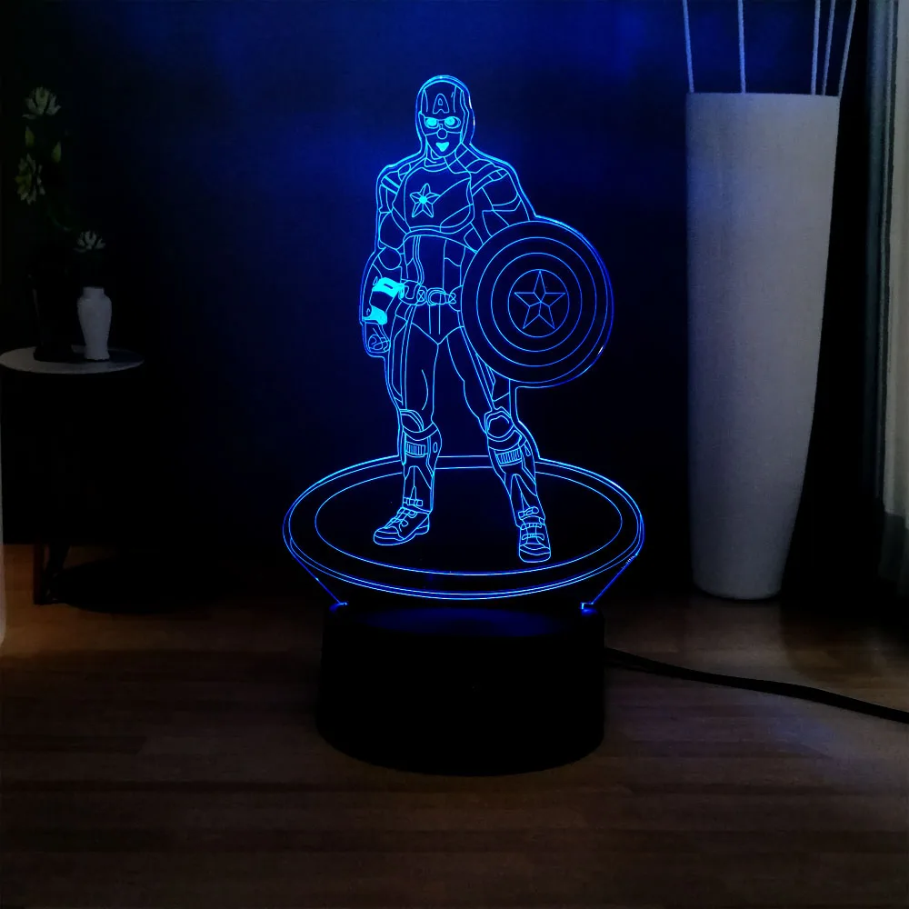 2019 популярный 3D мультфильм Marvel фигурка Капитан Америка украшение атмосфера