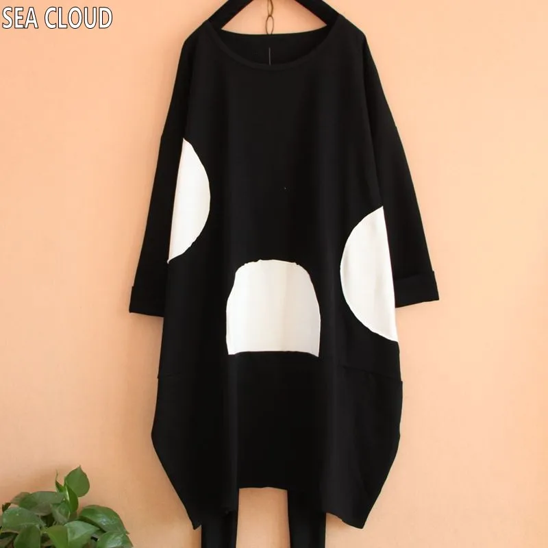 

82 Plus size clothing o-neck long-sleeve T-shirt big shirt loose basic shirt spring cotton baggy t shirt bust 140 cm