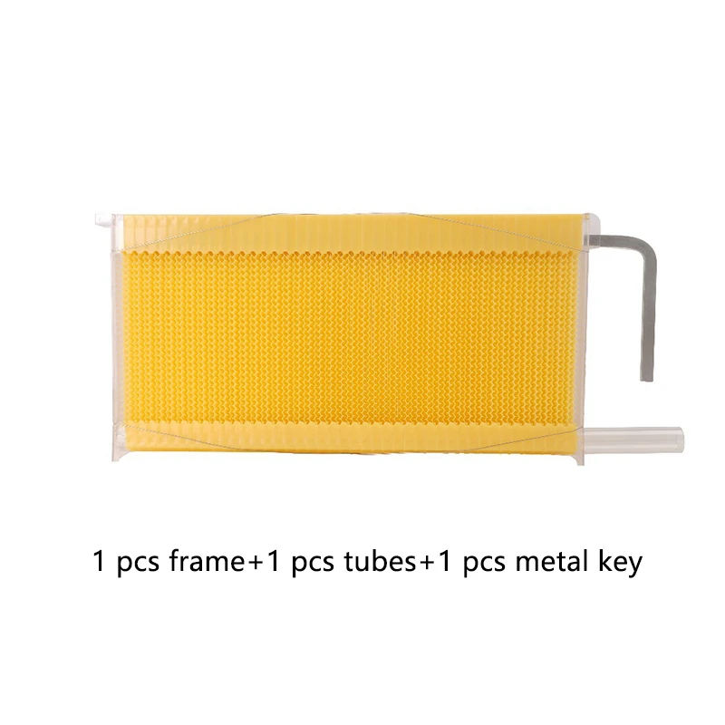 1frame 1tube 1key Автоматическая медовая Коллекционная рамка гнездо пчеловод пищевая пластиковая медовая расческа блок пчелиная селезенка коробка инструменты для пчеловодства - Цвет: 1frame 1tube 1key