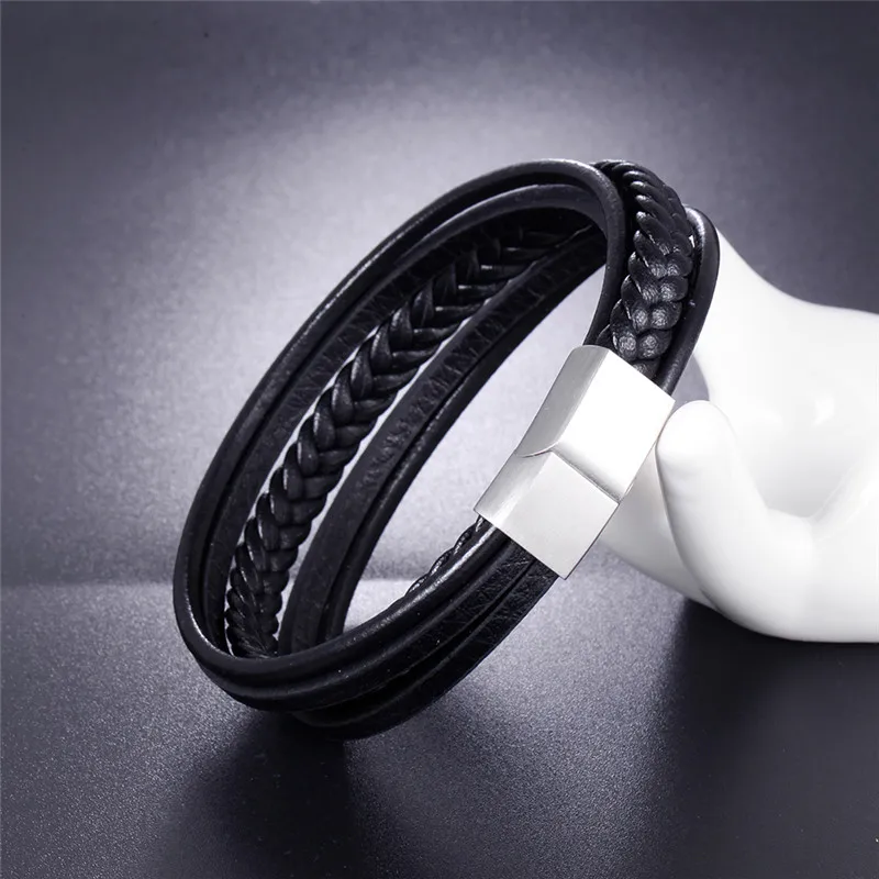 2019 Новое поступление Pulseira Masculina Feminina мужской браслет кожаный плетеный с