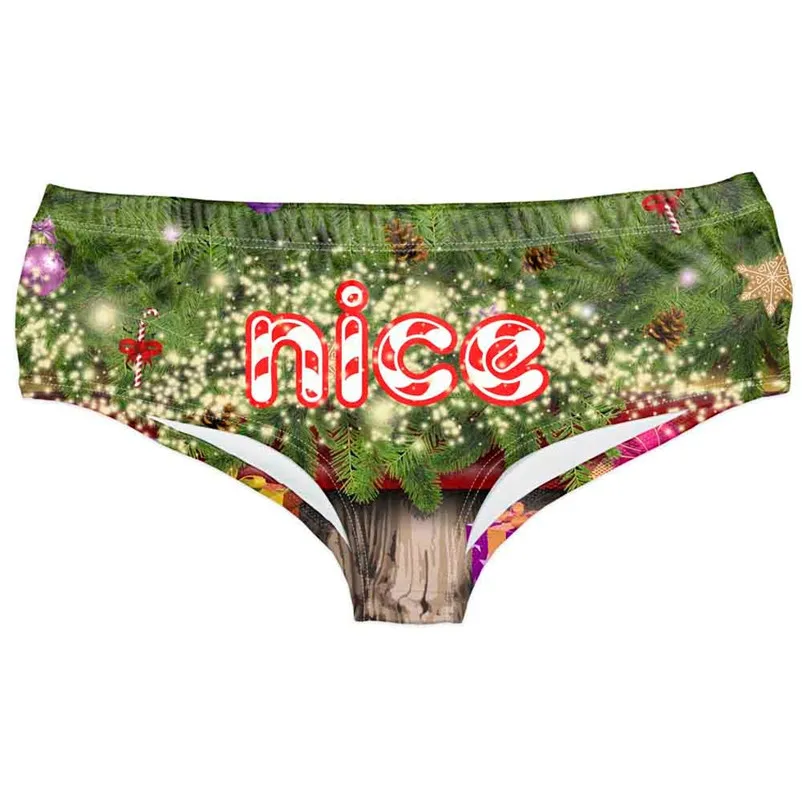 Big gift Ladies Hipsters Panties Christmas Themed Women sexy print Seamless Underwear Thongs G-String #15A |