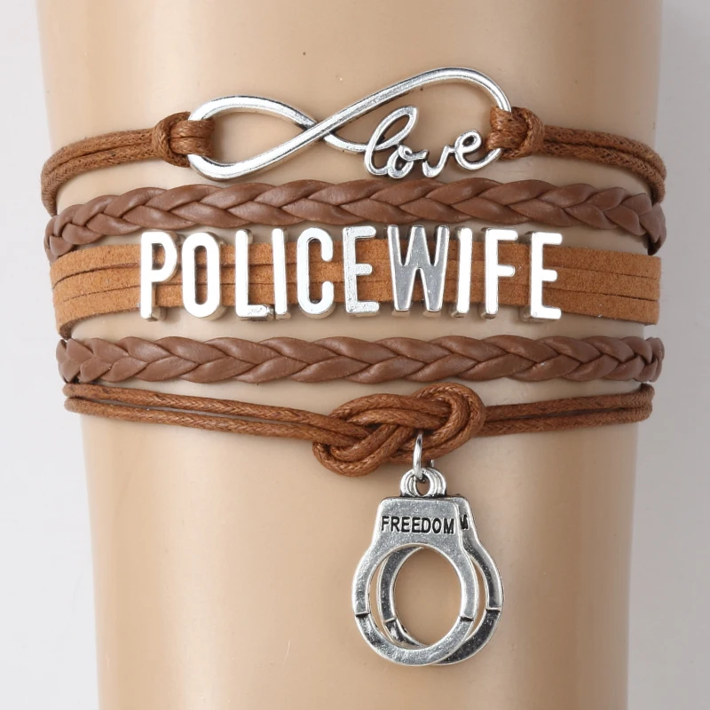 10 шт./лот браслет Бесконечность любовь полиция жена Шарм наручники плетеные