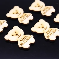 50 pcs wooden bear baby shower chocolate banner personalized name on bear favors wood tag for your babys baptism
