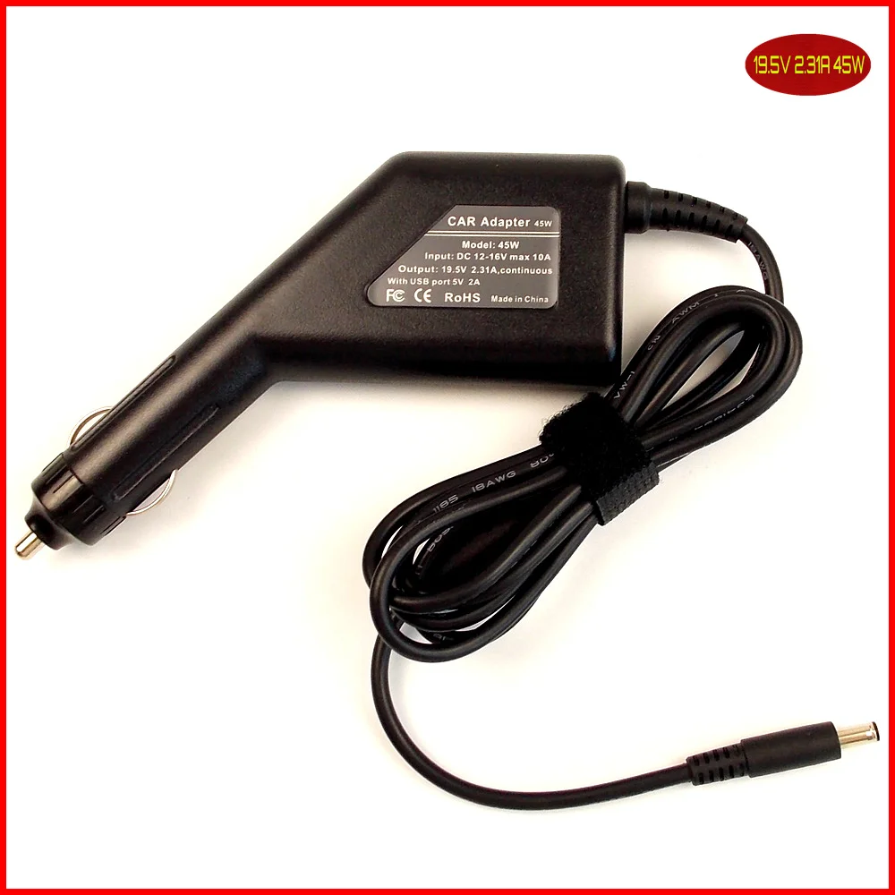 Laptop DC Power Car Adapter Charger 19.5V 2.31A + USB Port for Dell XPS 12/12-L221X/12D XPSD12-6067ALU XPSD12-5335CRBFB | Компьютеры и