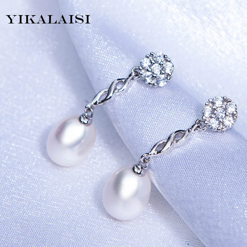 Yikalaisi 2017 Новая мода жемчуга Серьги 100% натуральный жемчуг ювелирные серьги с