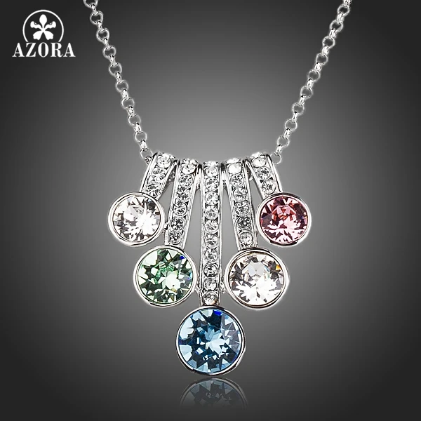 Азора 5 серии цветок с красочными Австрийские кристаллы Stellux ожерелье TN0143|necklace