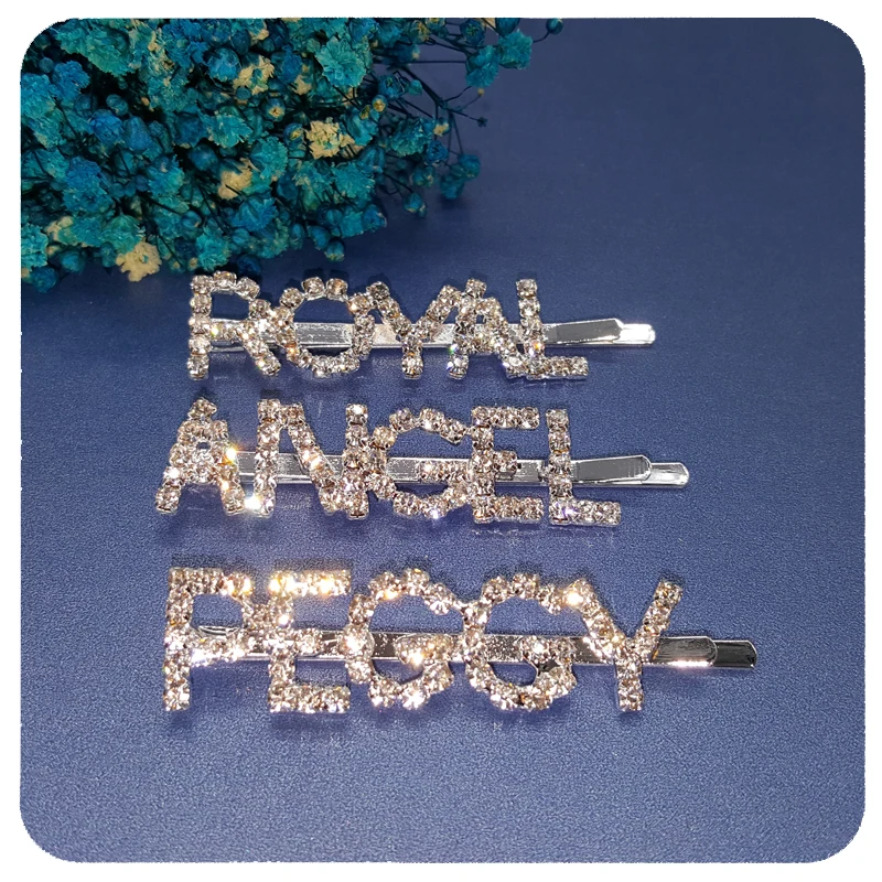 Blingbling Crystal Hair Clip Accessory British Style Word Bobby Pins Jewelry Gift Wholesale | Украшения и аксессуары