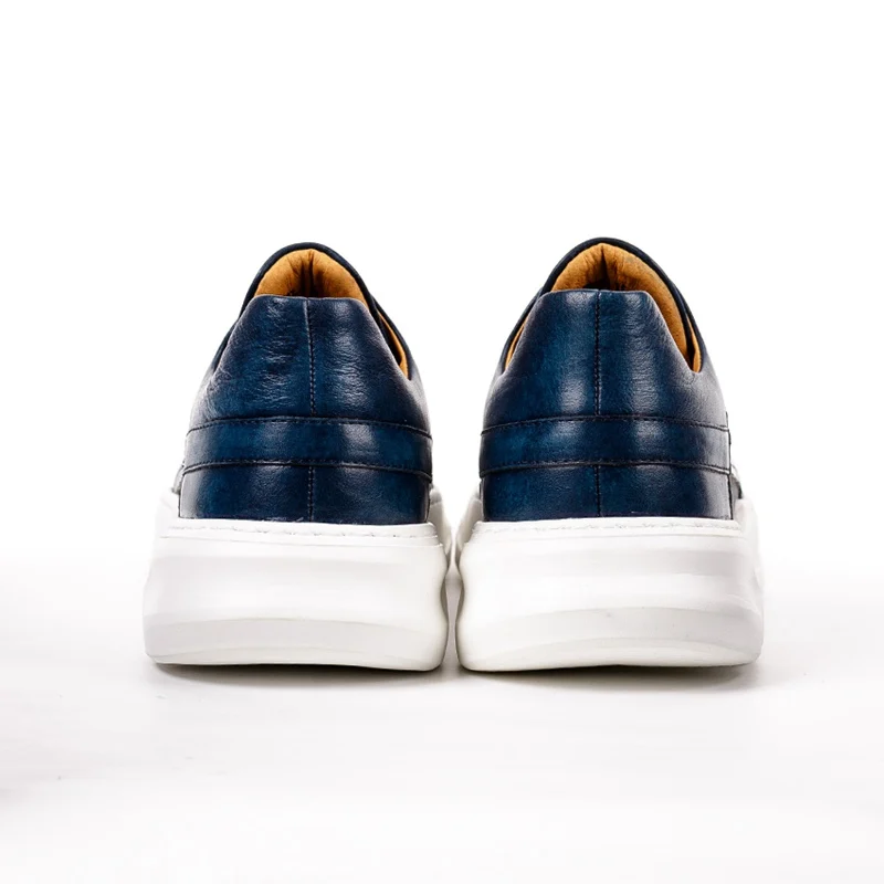 Модные мужские криперы из натуральной кожи повседневные кроссовки с круглым