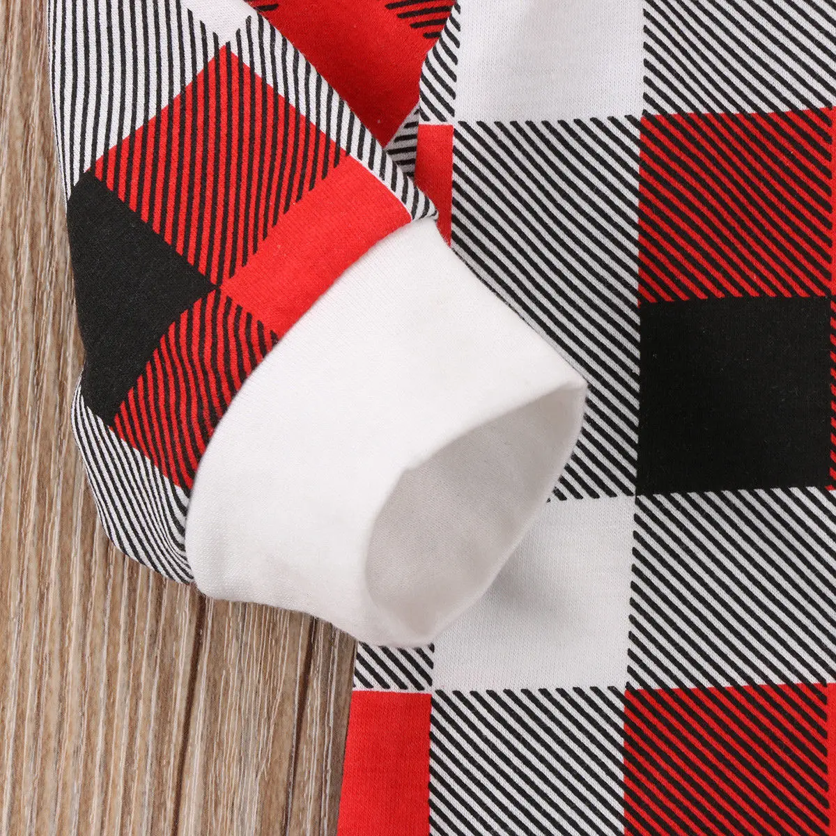 Baby Boys Girls Unisex T-shirt Pant Set Newborn Infant Plaid Long Sleeve Red Lattice Cotton Pants Outfits HOT | Детская одежда и