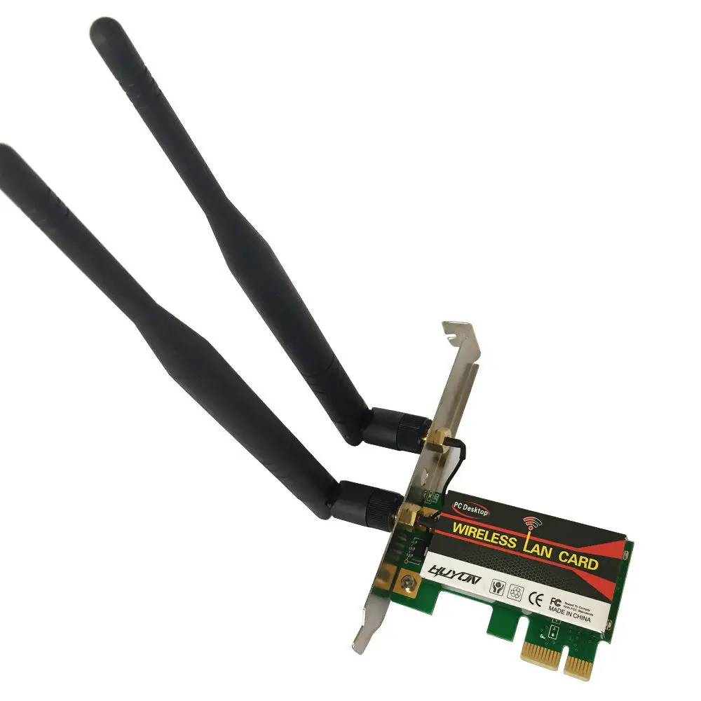 Беспроводной адаптер Wi Fi 802.11b/G/N 1T2R PCI E 1X (4X 8X 16X) WLAN карта + антенна 6 дБи X2 для Realtek