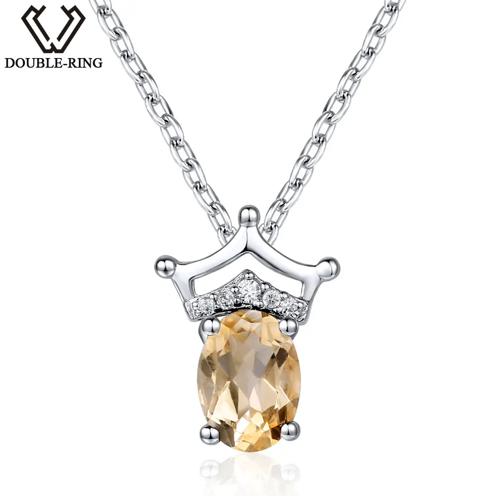DOUBLE R 0.76ct натуральный драгоценный камень цитрин серебро 925 пробы Кулон Ювелирные