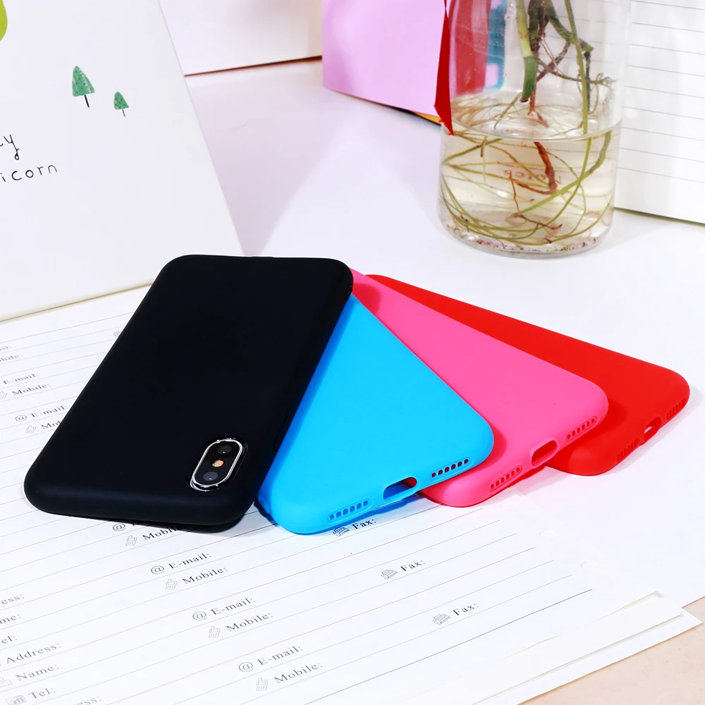 Модный силиконовый чехол ярких цветов Чехол для iPhone 6 6s 7 8 Plus мягкий матовый из ТПУ