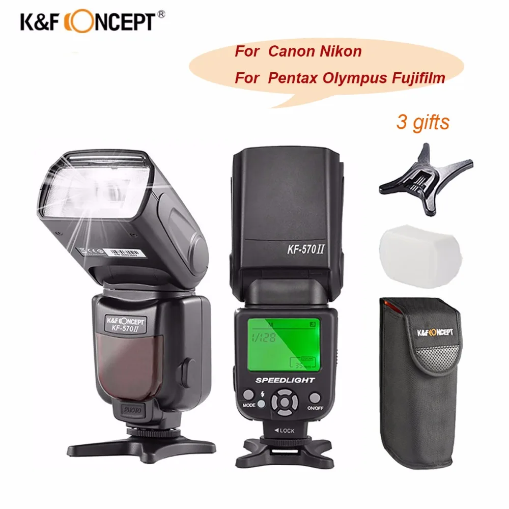 К &amp F концепция KF-570 ii камеры беспроводная вспышка speedlite универсальный для Canon Nikon