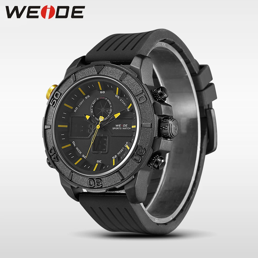 WEIDE оригинальные брендовые Роскошные Силиконовые часы спортивные Дата Цифровой